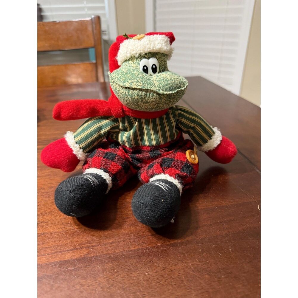 Vintage PBC Christmas Frog Shelf Sitter Toad Santa Hat